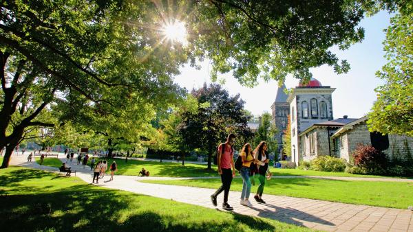 Students walking on Front Campus