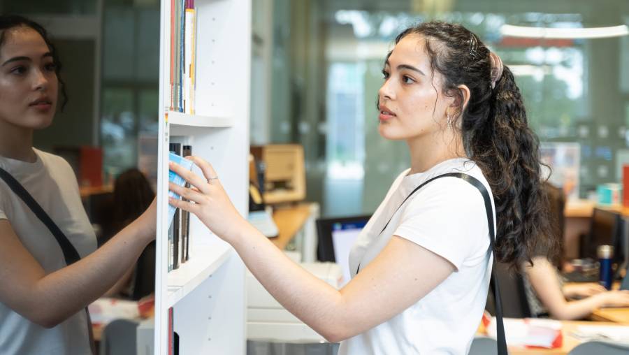 Women looking for a book