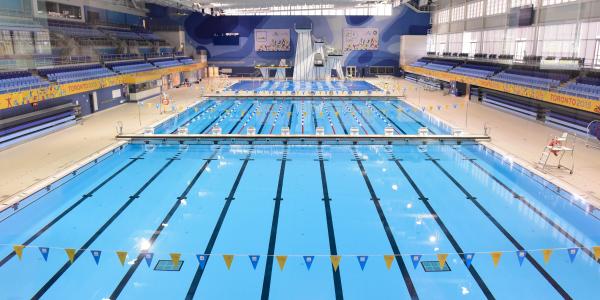 A 10-lane swimming pool.