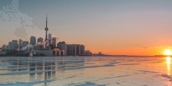 Toronto skyline viewed from the lake.