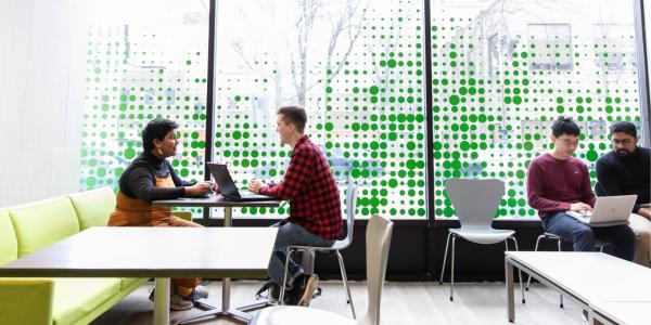 group of students in a study room