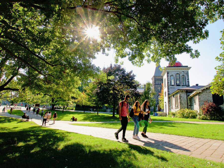 Students walking on Front Campus