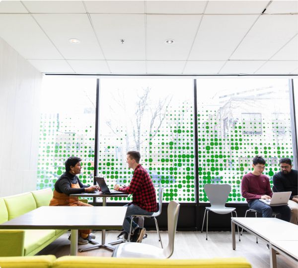 group of students in a study room